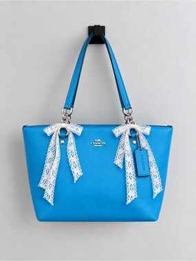 Coach Sophia Small Tote Pebbled Leather in Azure Blue #36604